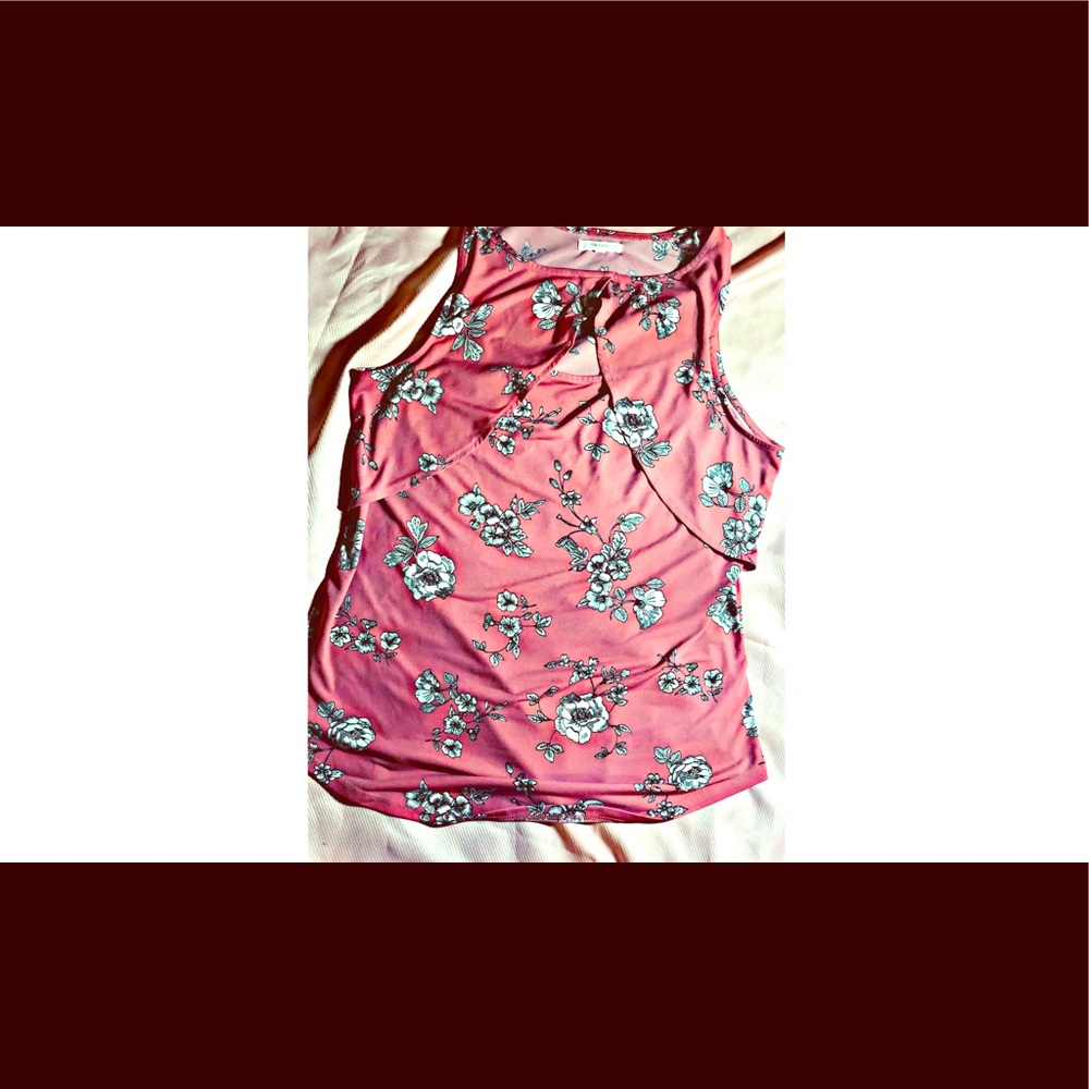 Mauve floral tank top